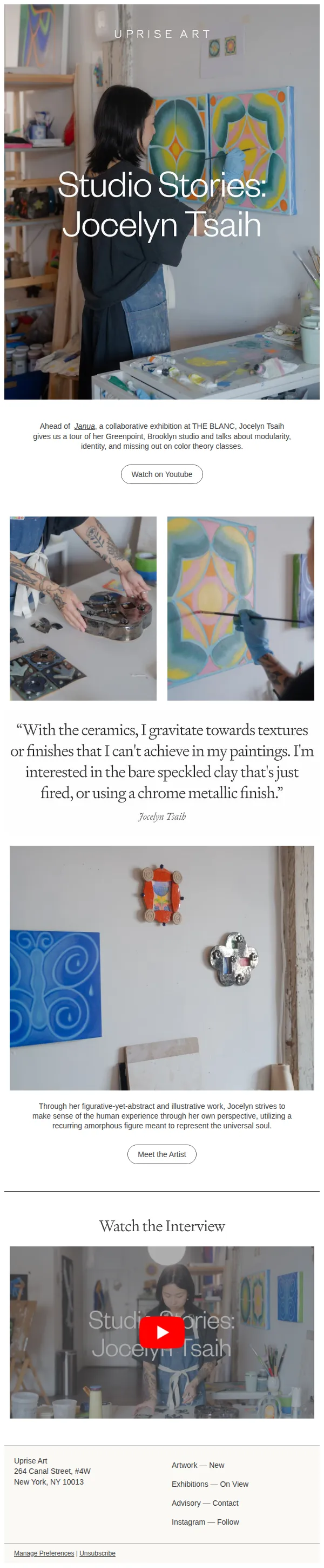 Uprise Art email: Modularity as conversation.