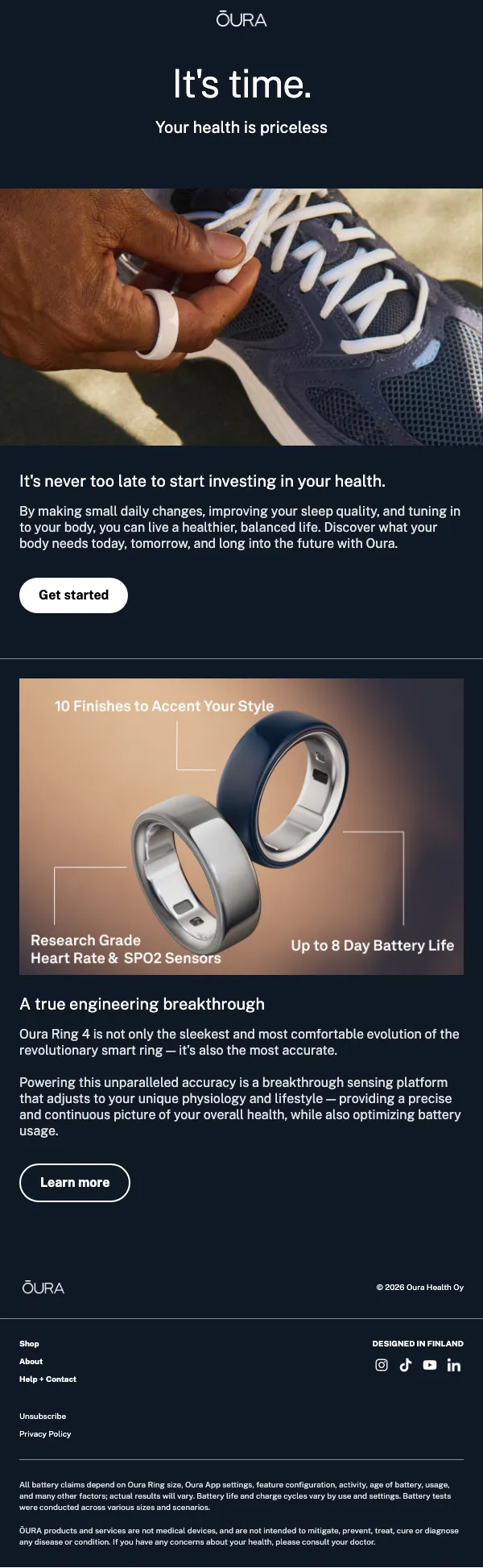 Oura email: It's time to prioritize your health