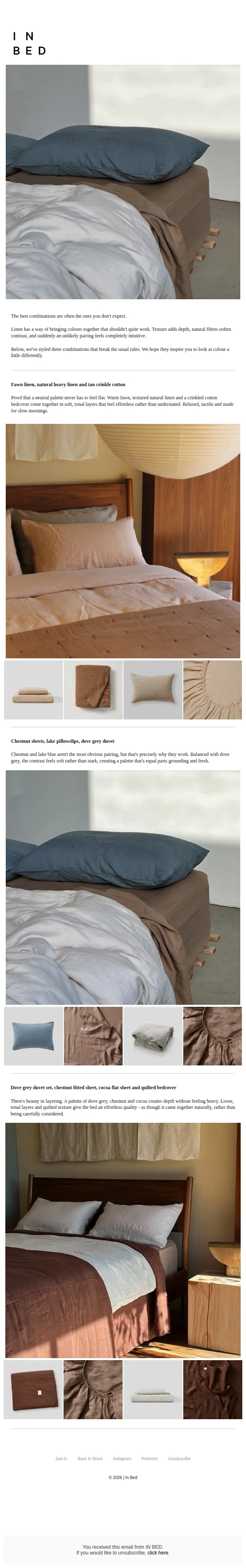IN BED email: The combinations you almost talk yourself out of