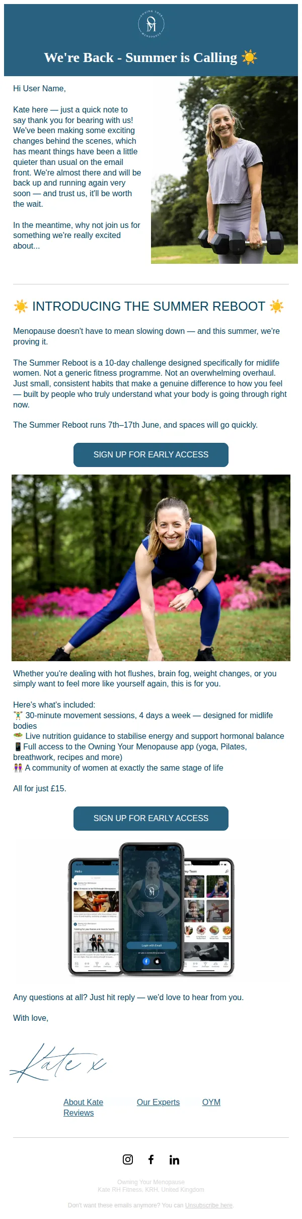 Owning Your Menopause email: We've missed your inbox 👋