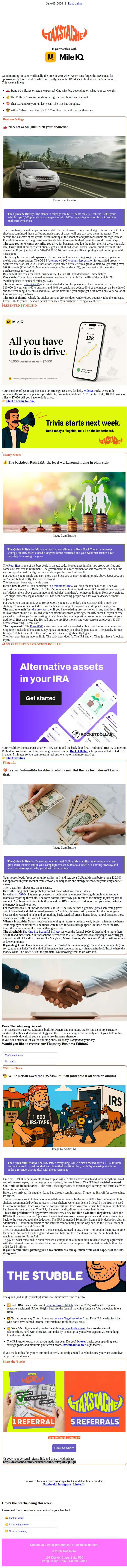 TaxStache email: 💰 The backdoor every high earner uses