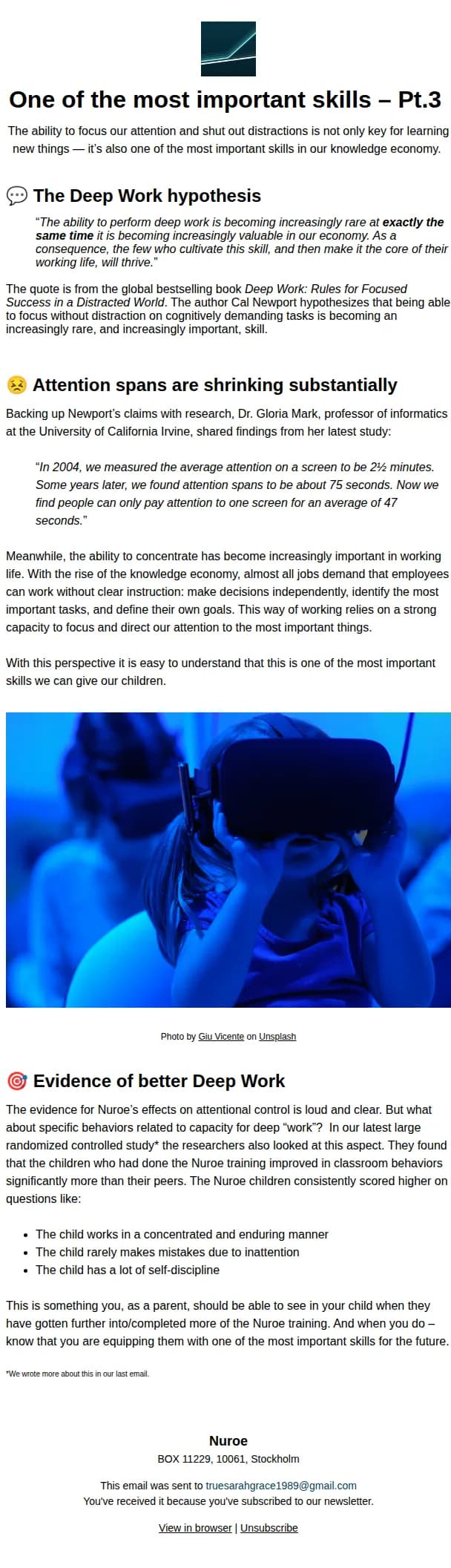 Nuroe email: One of the most important skills – Pt.3