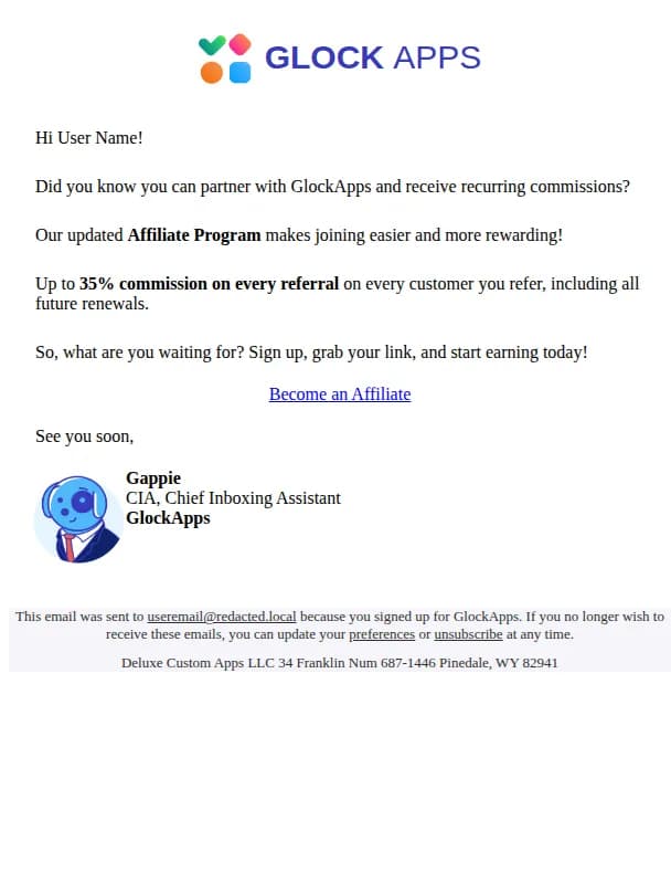 GlockApps email: Join the GlockApps Partner Program and Get Rewarded