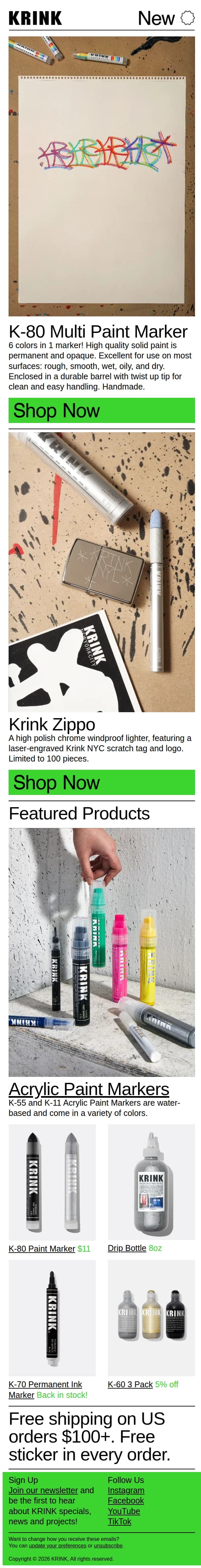Krink Inc. email: New marker, limited editions, and more!