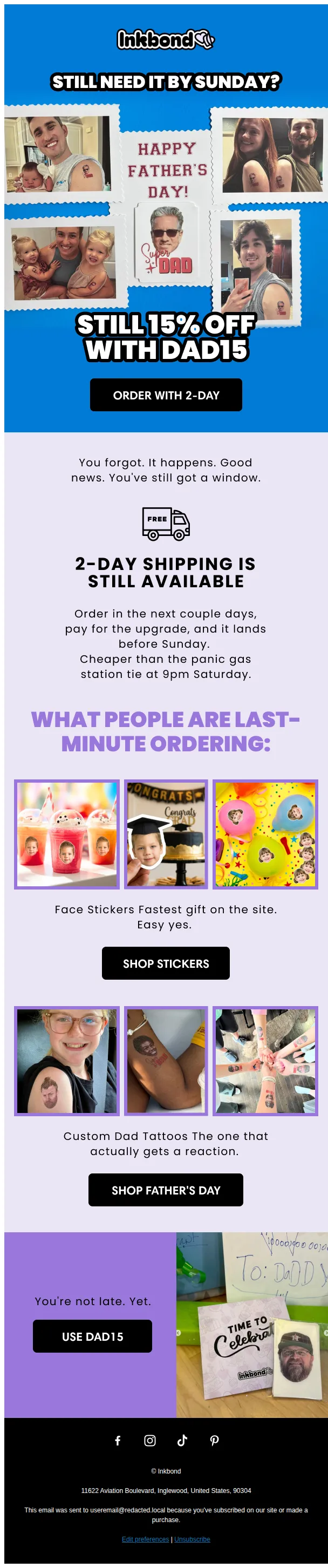 InkBond email: You're not too late yet 👀