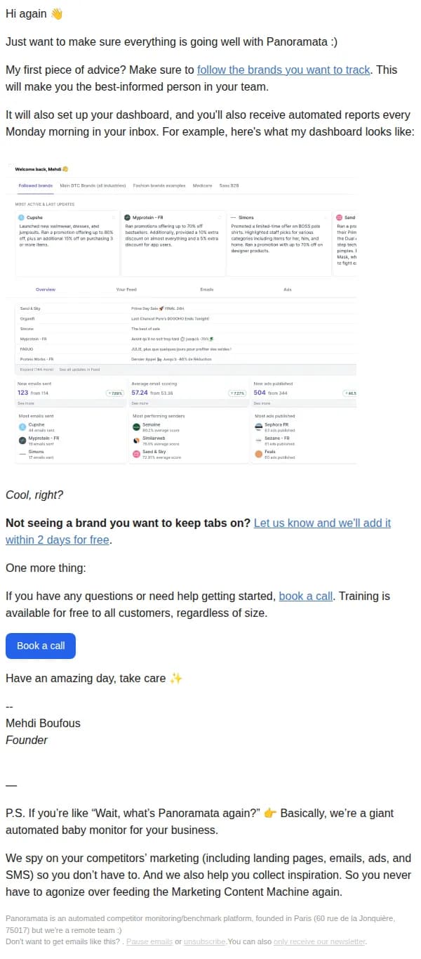 Panoramata email: following any brands yet?