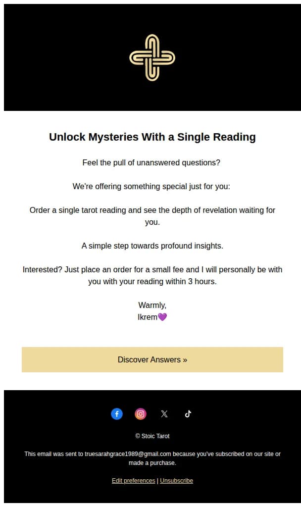 Stoic Tarot email: 🧿 Tarot is calling!