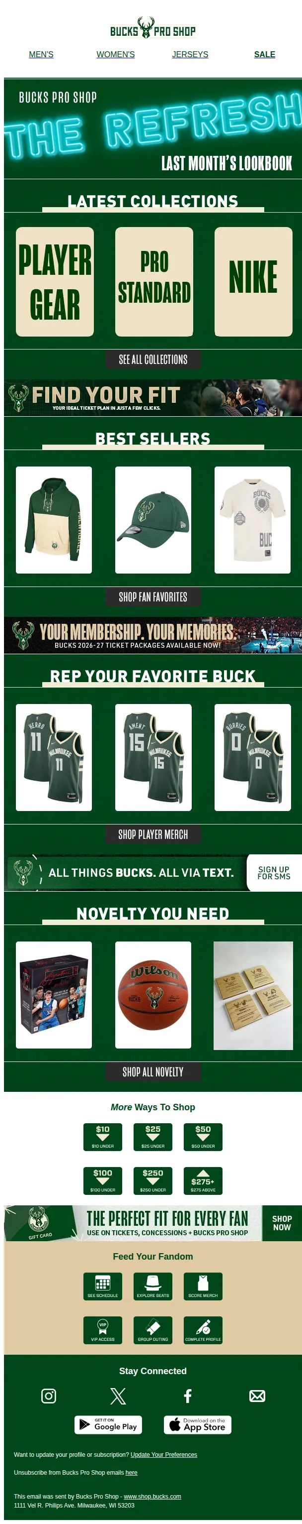 Milwaukee Bucks email: The Refresh - Edition #33