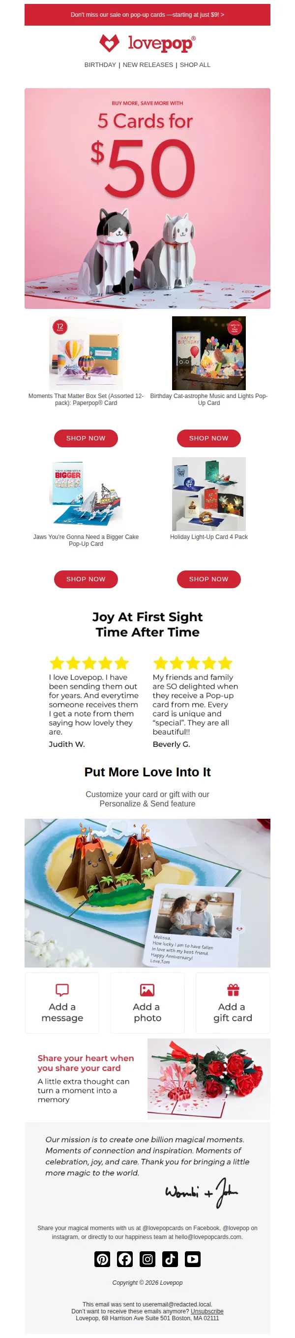 Lovepop email: This is one big deal 😳
