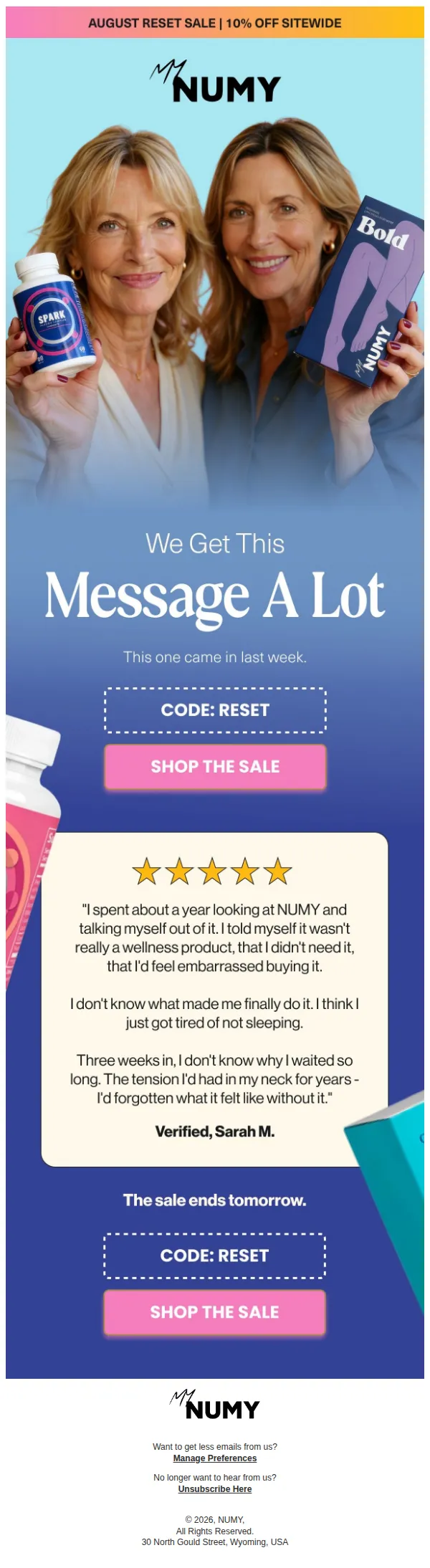 NUMY email: She almost didn't buy it