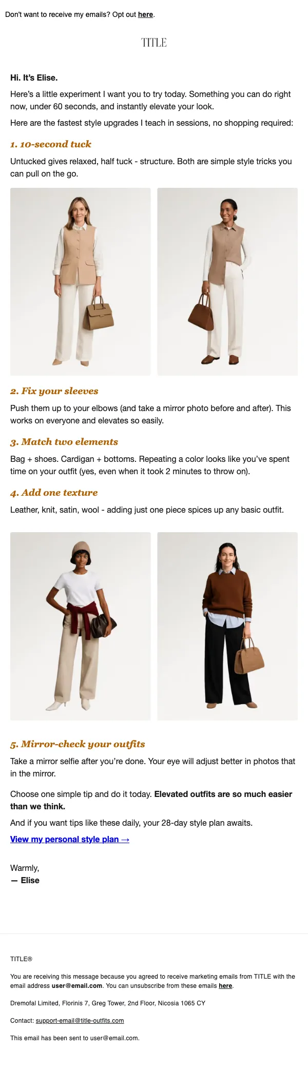TITLE email: 60 seconds to look polished