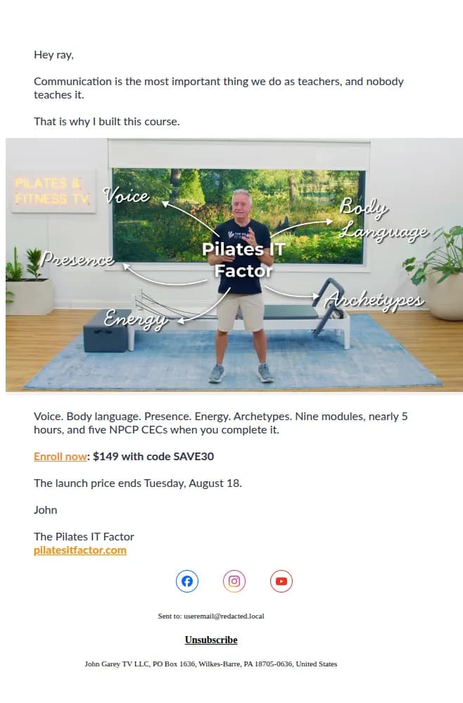Pilates & Fitness TV email: Nobody teaches us this