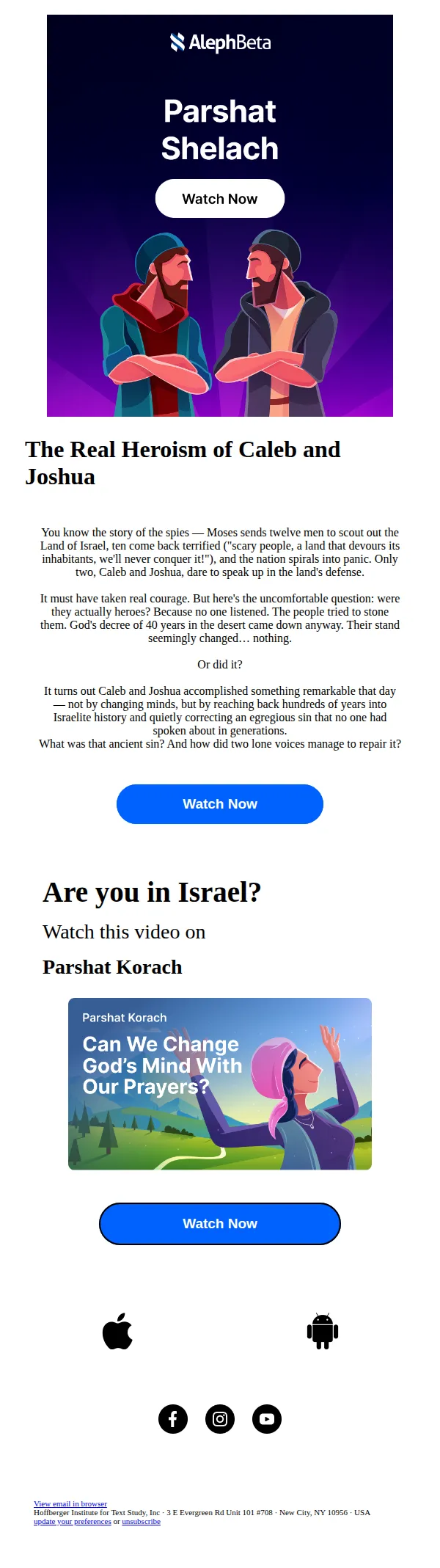 Aleph Beta email: Were Caleb and Joshua actually heroes?