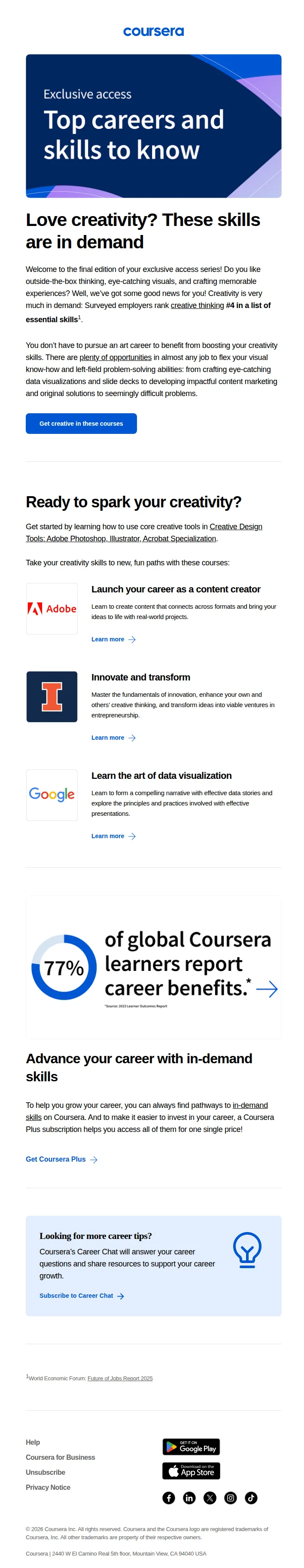 Coursera email: Final edition: your exclusive access series