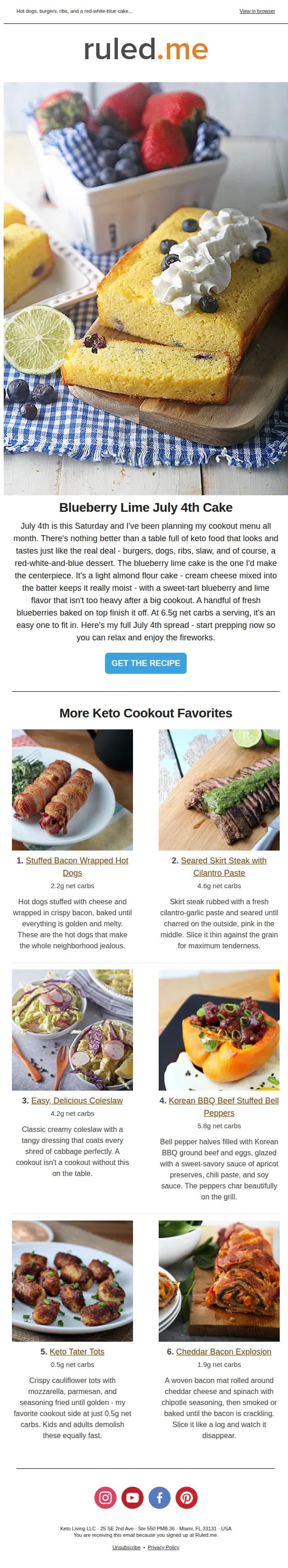 Ruled.me email: Your Keto July 4th Menu