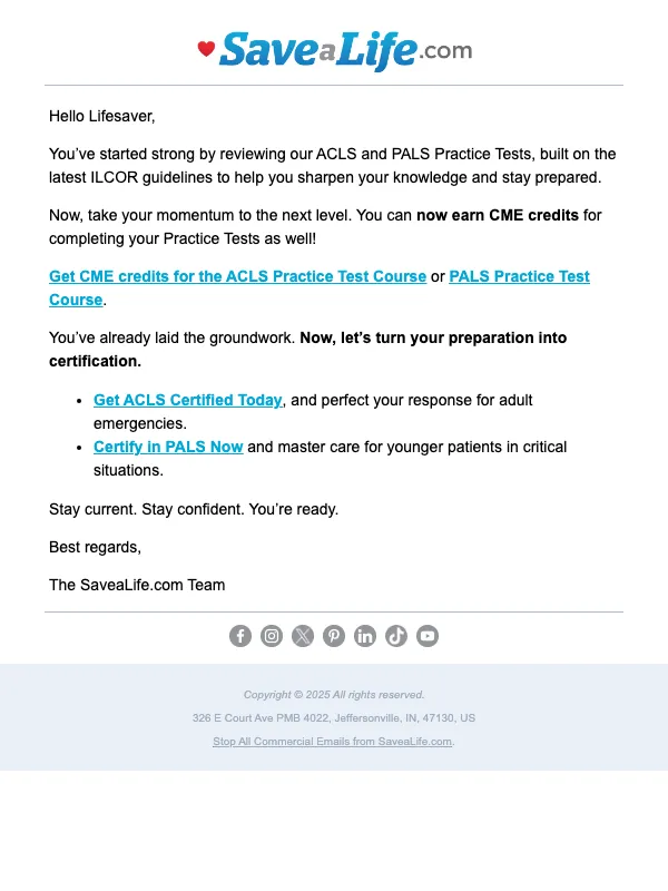 SaveaLife.com email: Review with Our Practice Tests!