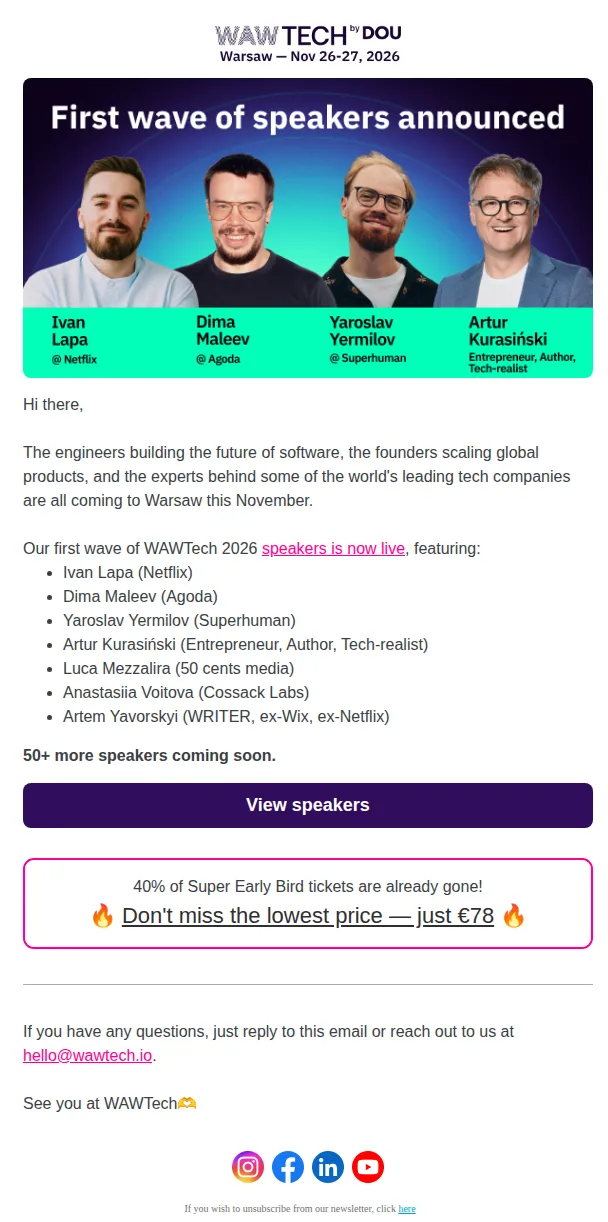Health Science Institute email: 40% of Super Early Bird tickets already sold