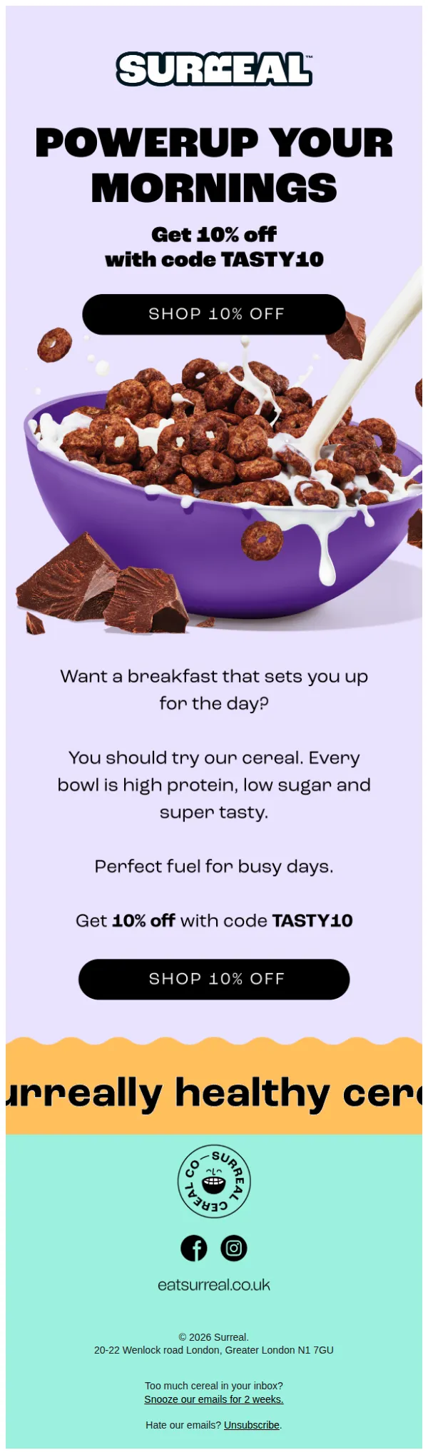 Surreal email: Don't miss out on 10% off
