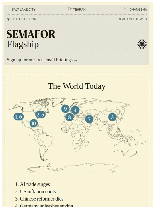 Semafor Flagship email: 🟡 Not worth the risk