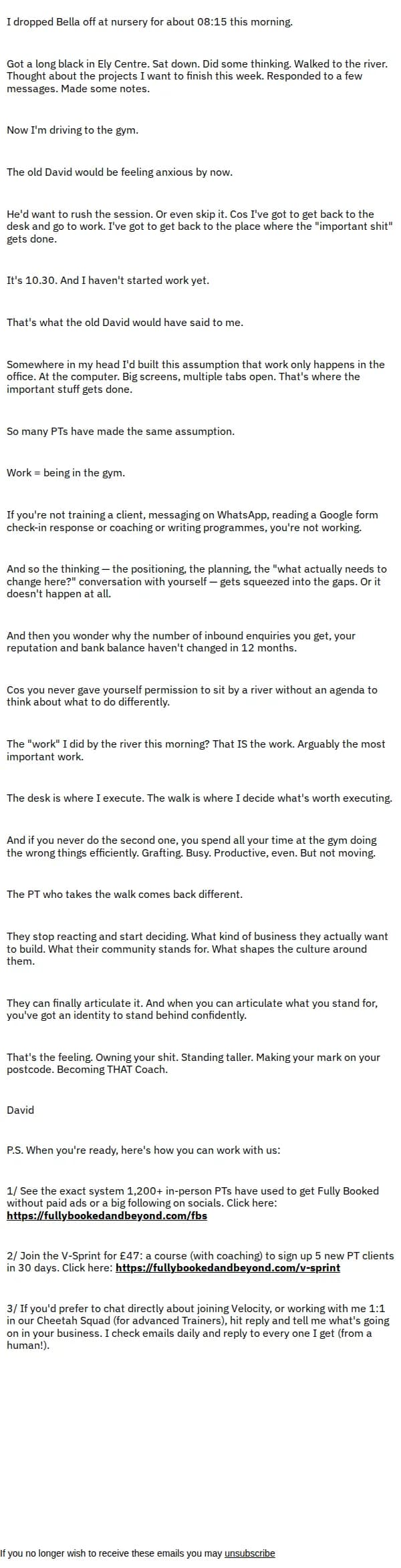 David email: "Work"