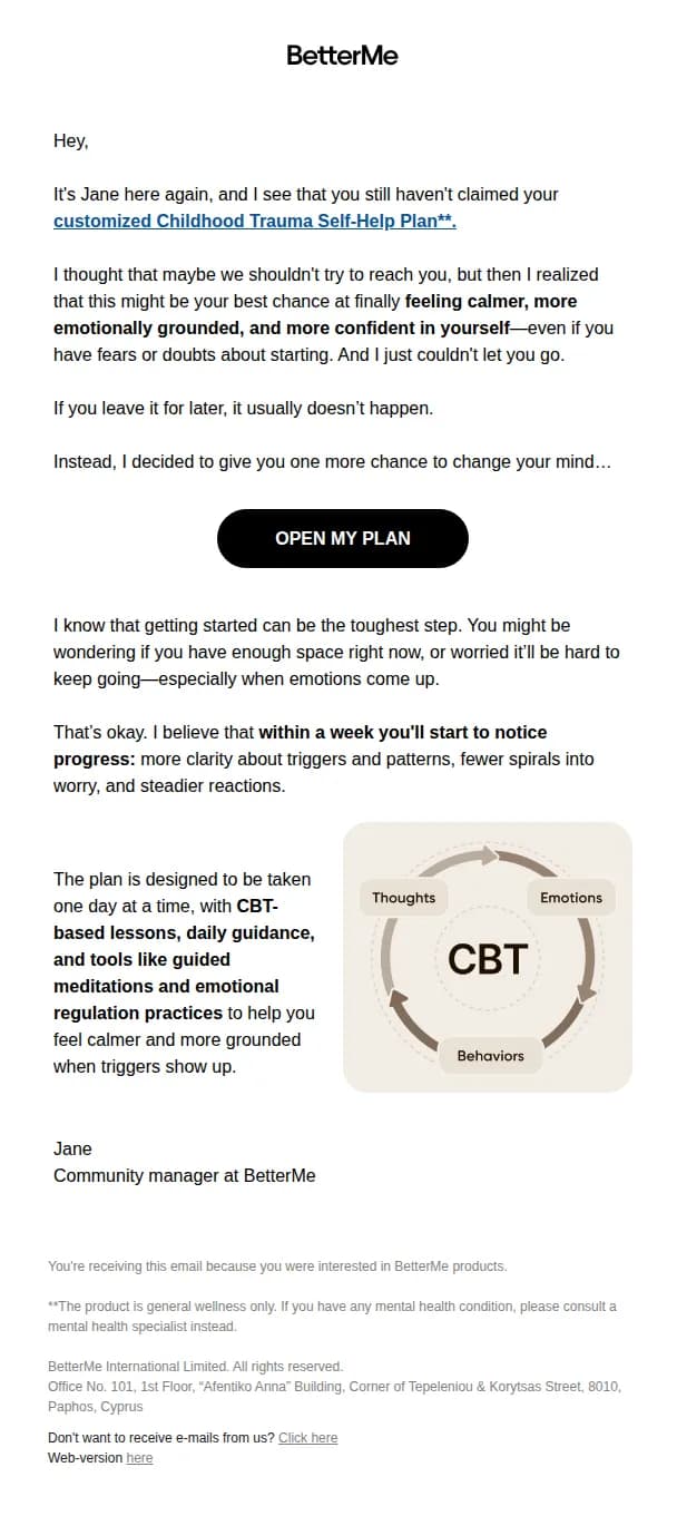 BetterMe: Mental Health email: I think you should read this