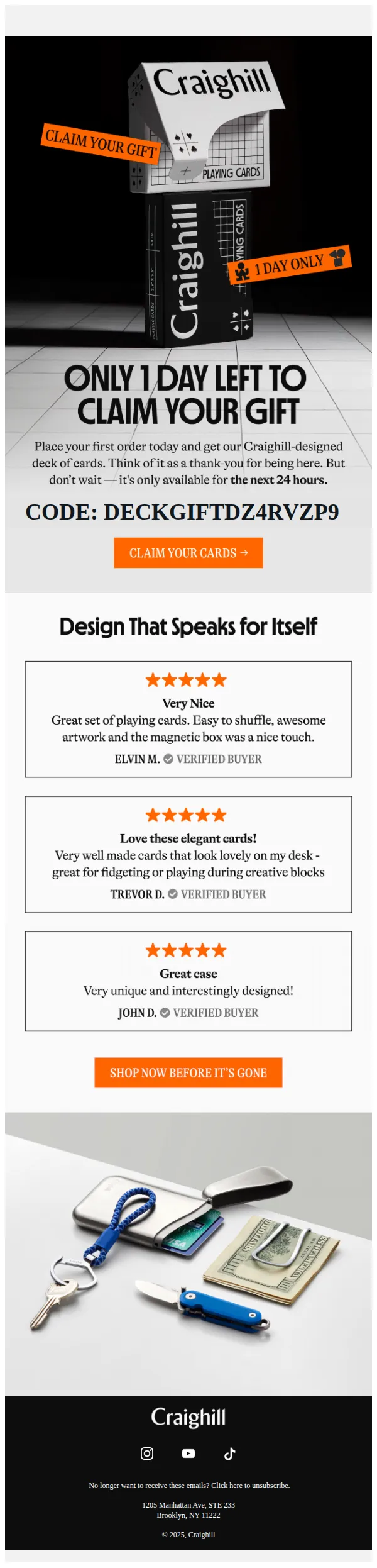 Craighill email: Limited Offer: Get a Free Deck of Craighill Cards
