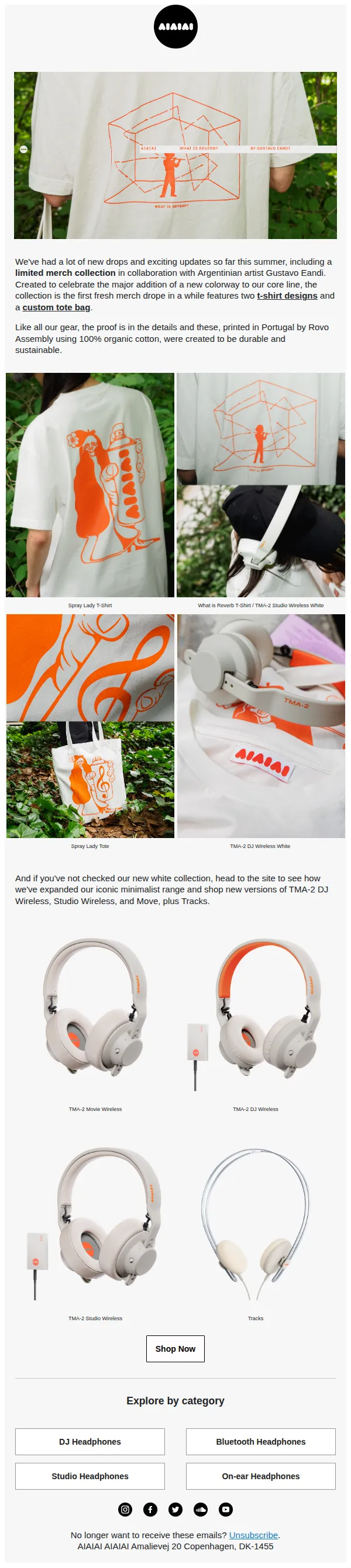 AIAIAI email: Have you checked out our new merch collection?