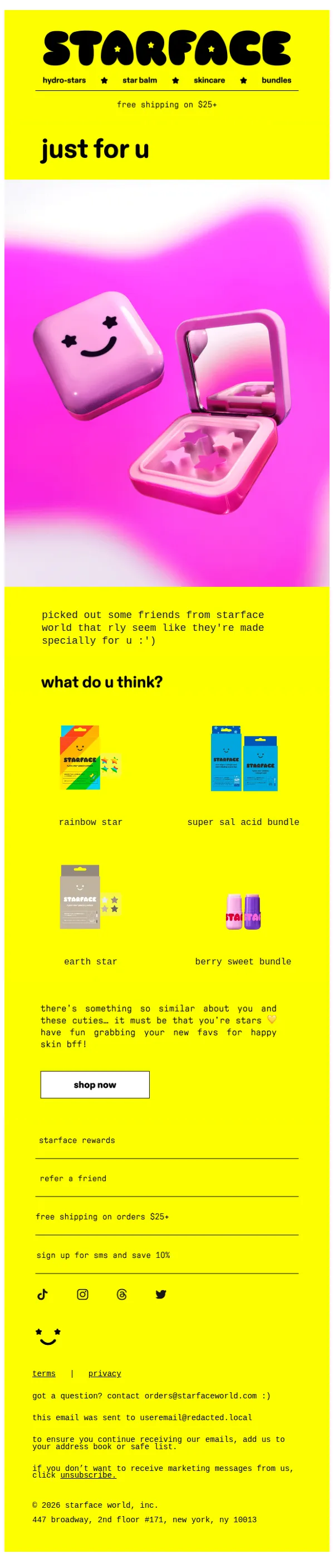 Starface email: STARS FOR U 💛
