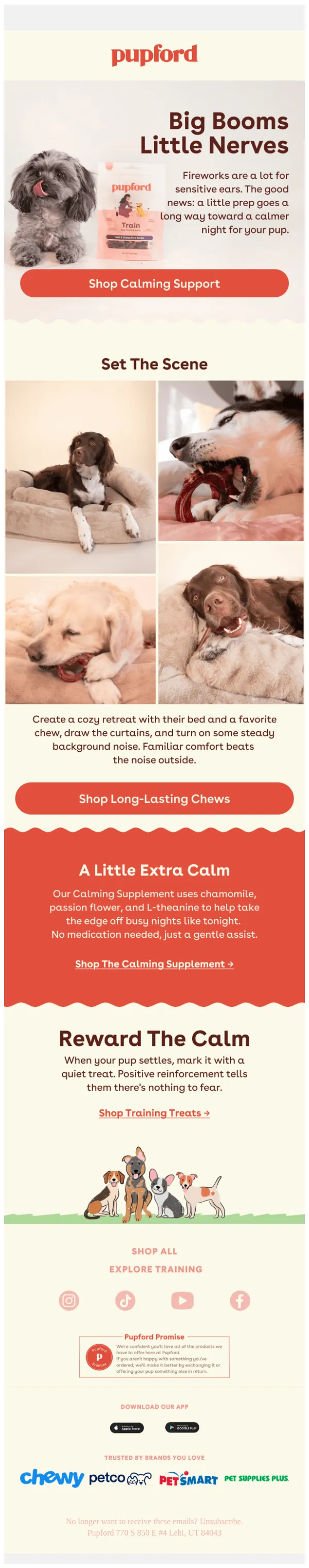 Pupford email: Helping Your Pup Through the Fireworks