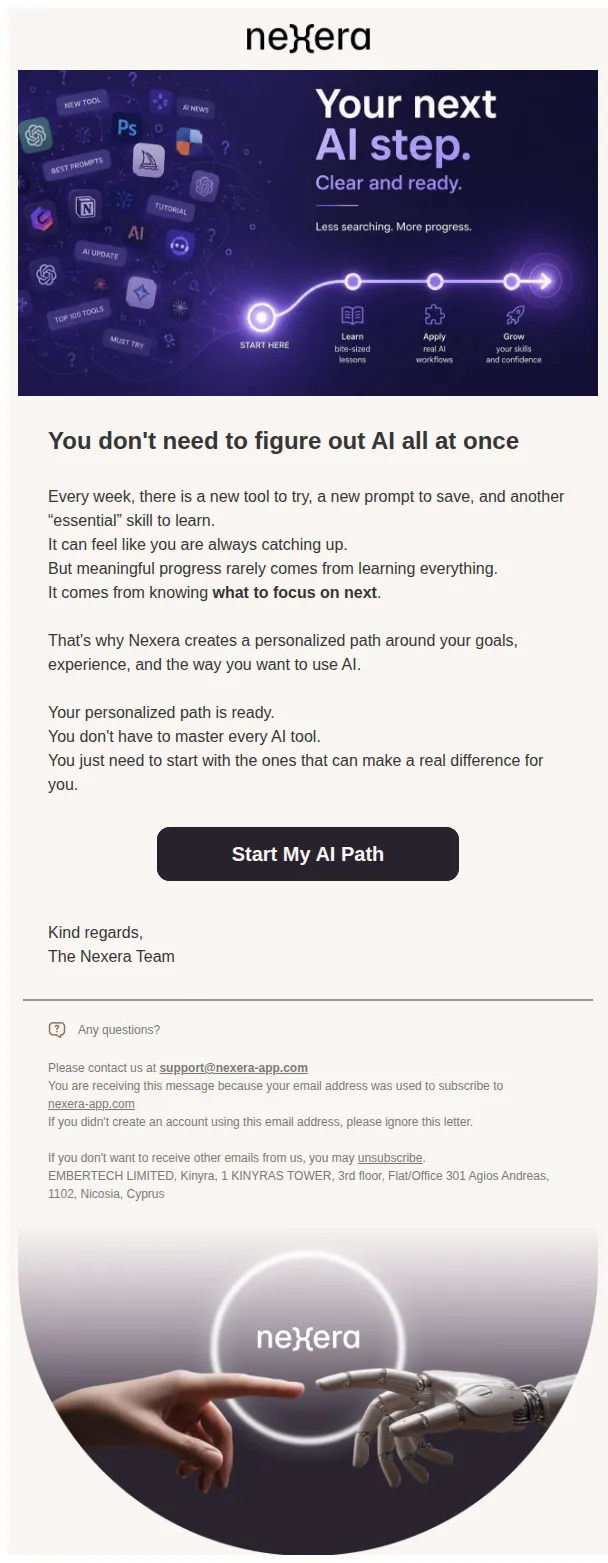 Nexera email: Your next AI step is already mapped out