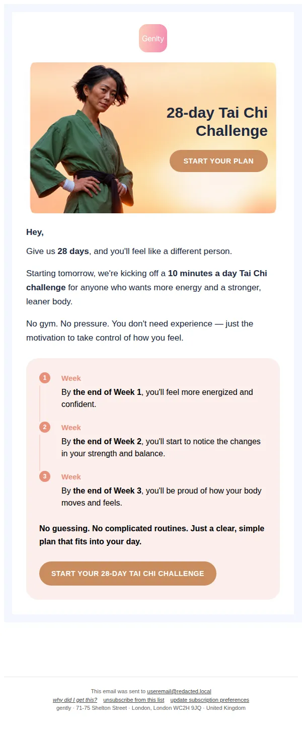 Gently email: 🐉 You're invited to join the 28-day Tai Chi Challenge