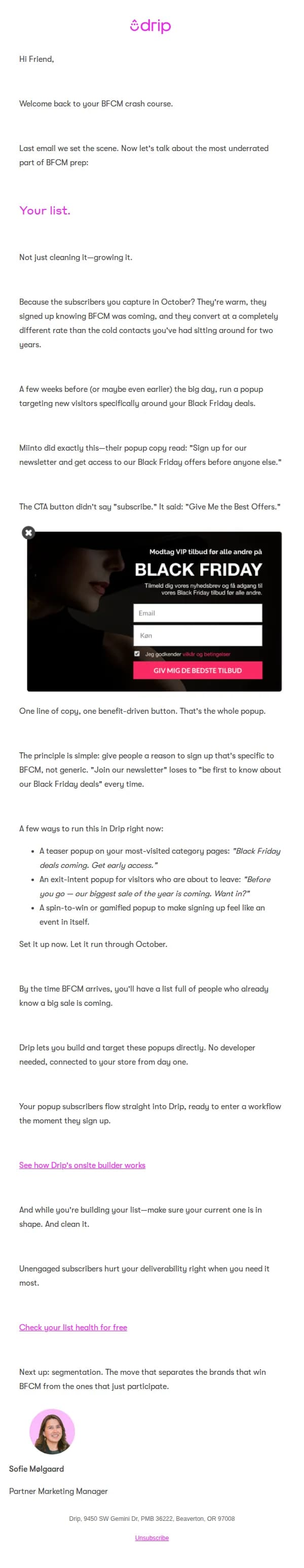 Drip email: Before you send a single BFCM email, do this first