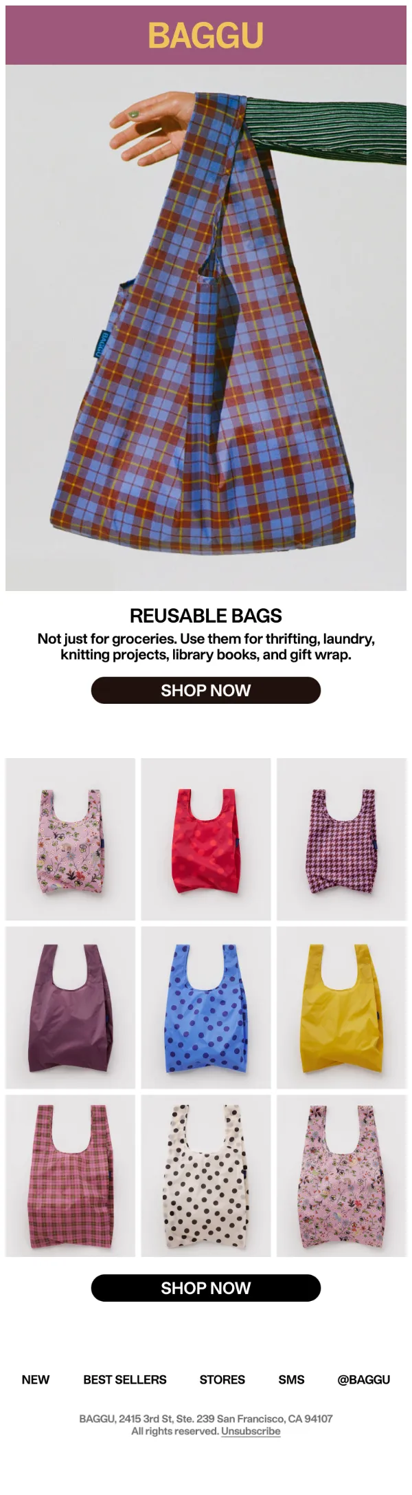 BAGGU email: Reusable Bags That Do Your Heavy Lifting