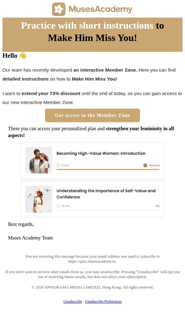 Muses Academy email: Practice Interactively To Make Him Miss You!