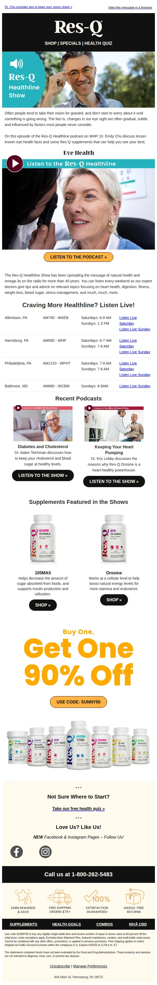 Res-Q Health email: Res-Q Healthline Show: Lesser-Known Eye Health Facts