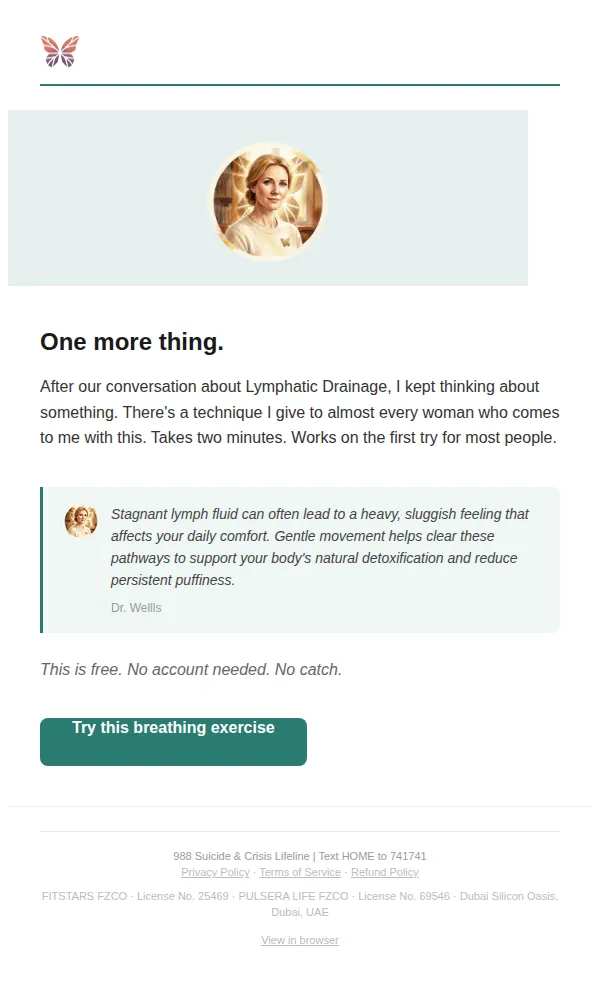Wellls email: One more thing