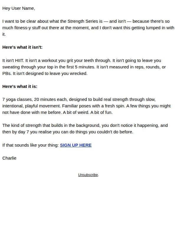 Charlie Follows email: what this challenge isn't