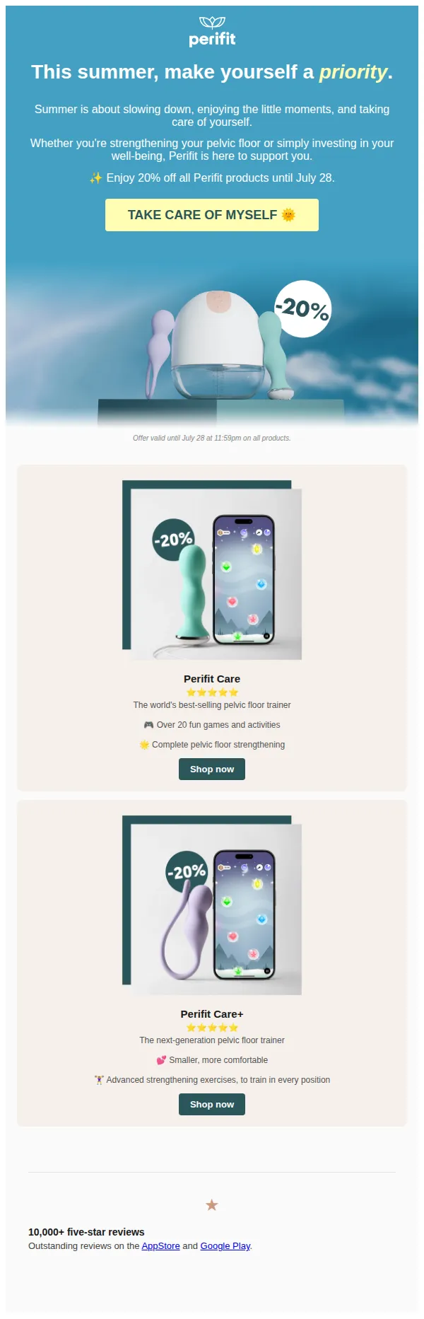 Perifit email: Summer is all about you 🌞