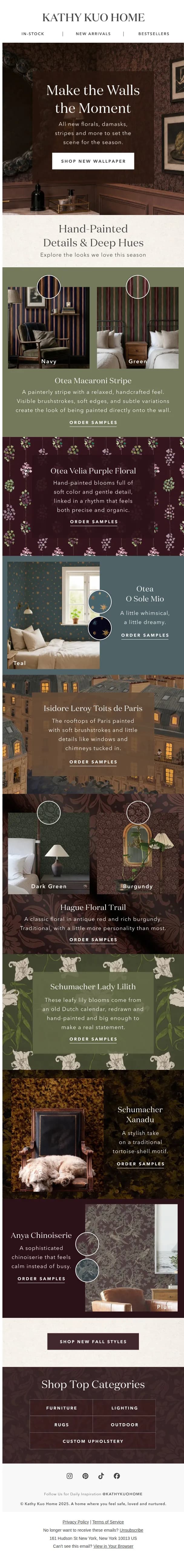 Kathy Kuo Home email: New! French-Inspired Wallpaper for Fall