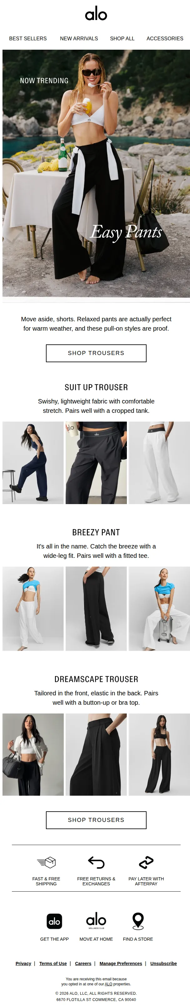 ALO email: Trending: Relaxed Pants