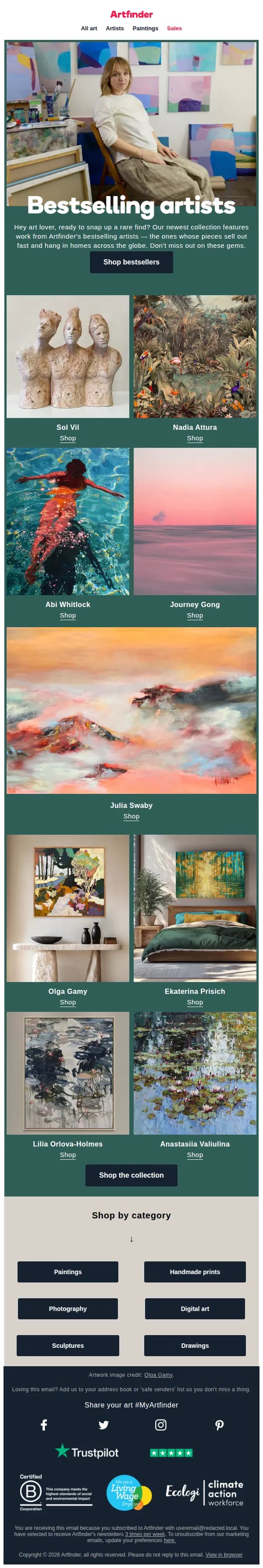 Emma at Artfinder email: Explore our bestsellers 💎