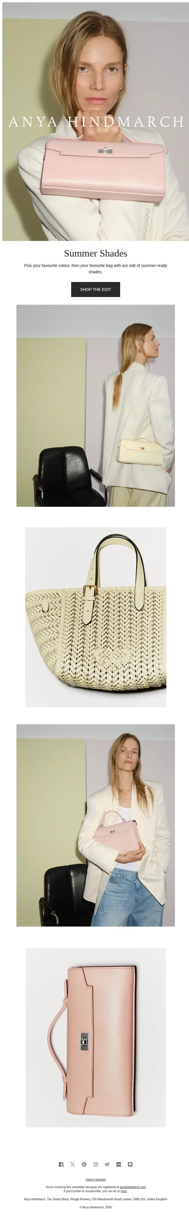 Anya Hindmarch email: The colours of summer