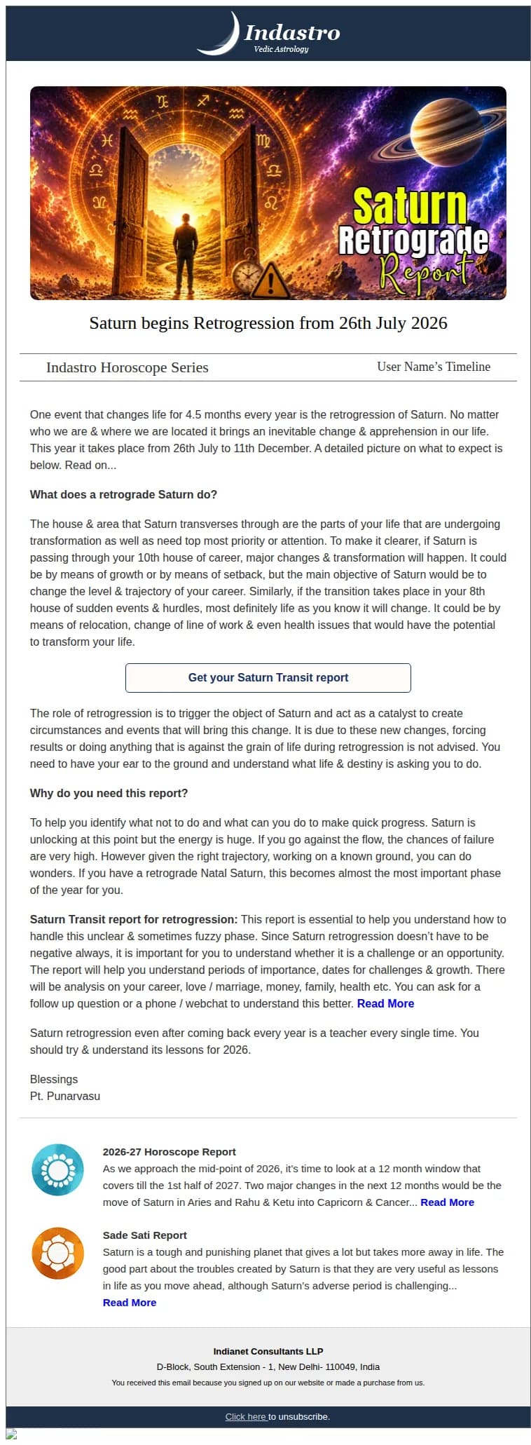 Indastro email: User Name, High Alert: Saturn Retrogrades from 26th July 2026