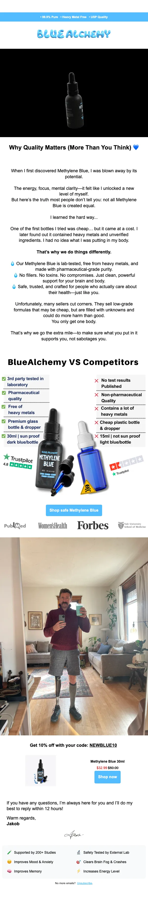 BlueAlchemy email: Not all Methylene Blue is created equal...