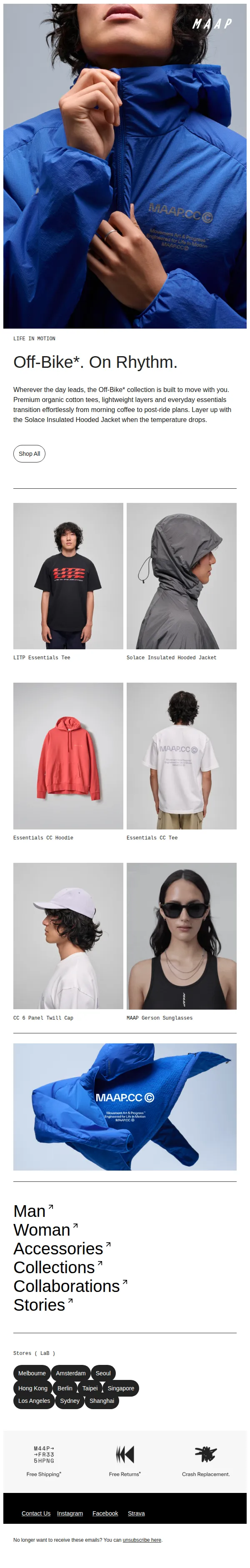 MAAP email: Technical Apparel for a Life In Motion