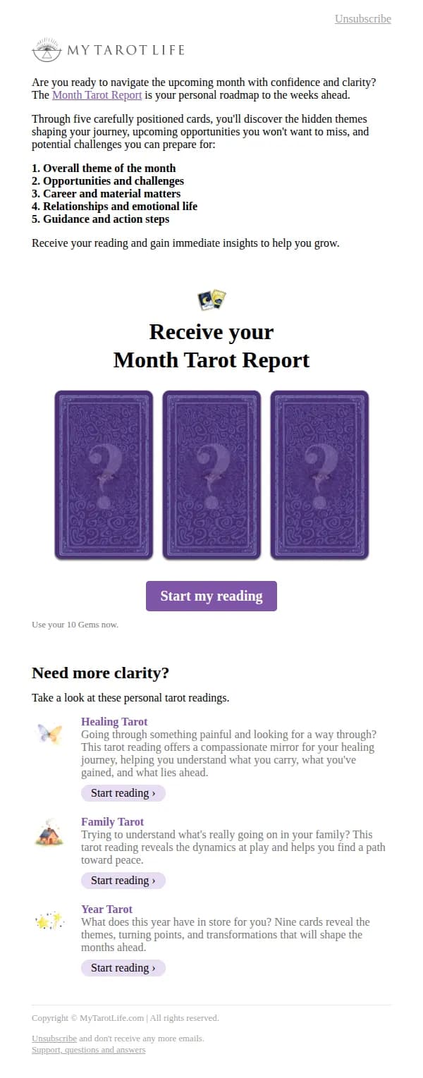 MyTarotLife email: 🙊 What's coming for you in August?