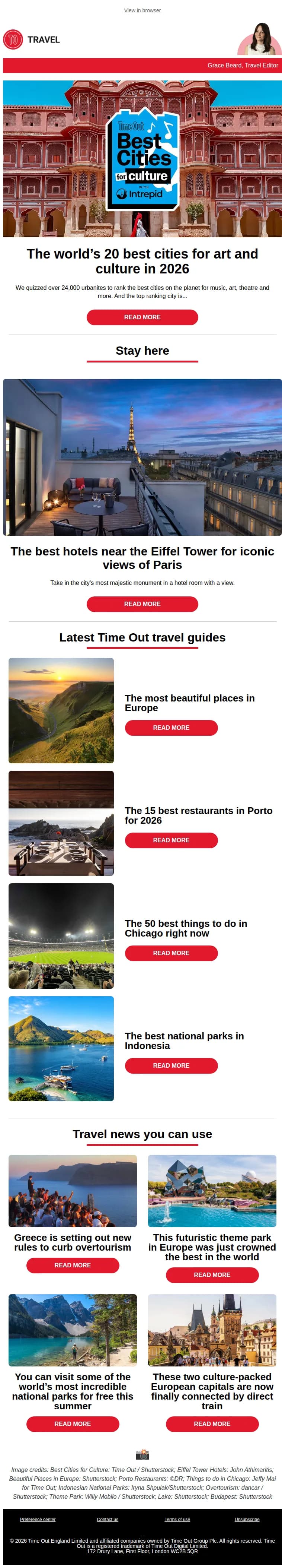 Time Out email: The world's best cities for art and culture in 2026