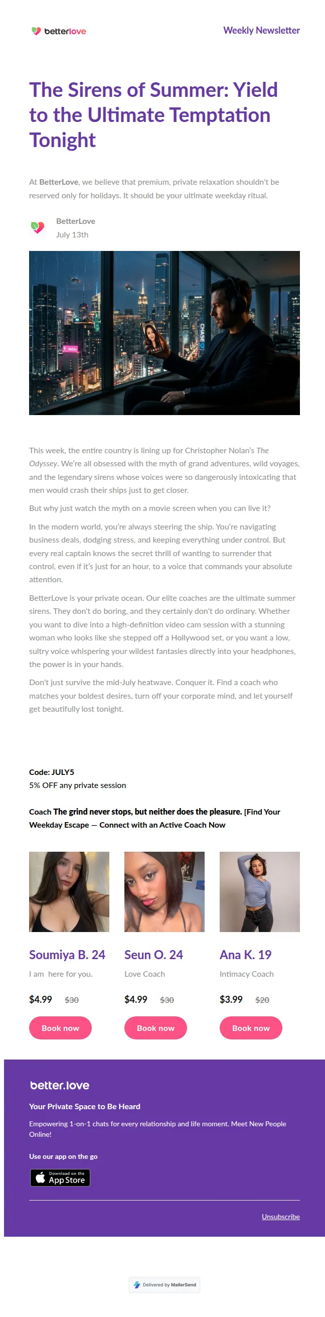 BetterLove email: BetterLove Newsletter: Yield to the Ultimate Temptation Tonight