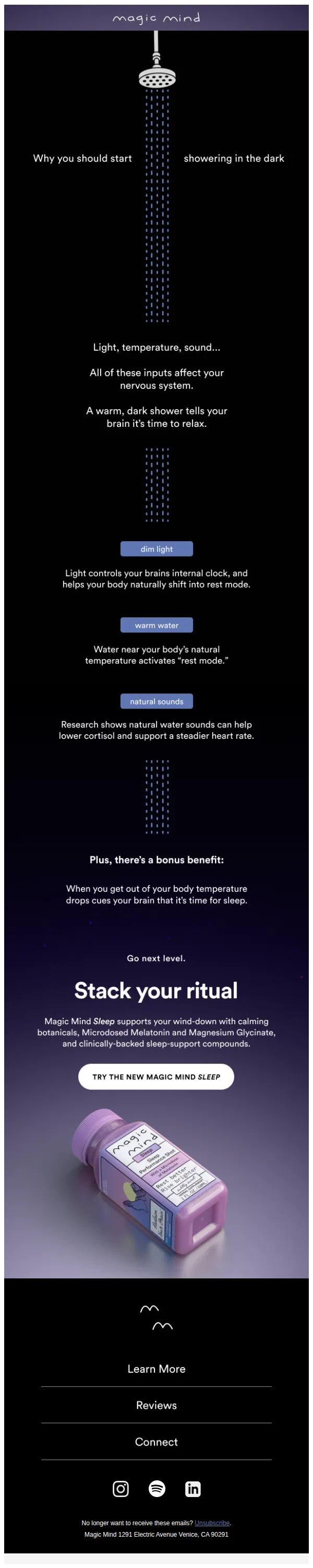 Magic Mind email: Why you should start showering in the dark...