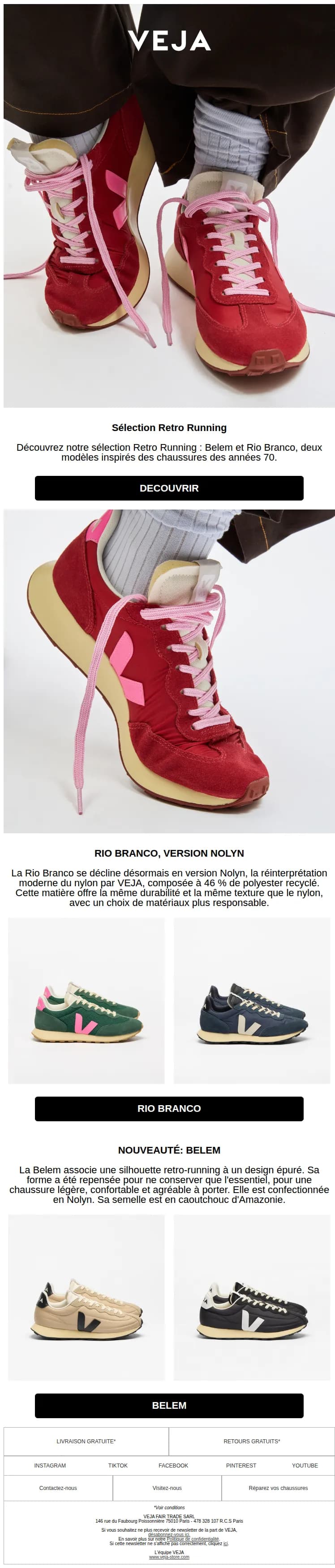VEJA email: Sélection Retro Running